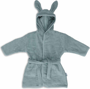 Jollein - baby badjas badstof 3-4 jaar - badjas kinderen met capuchon - sea green