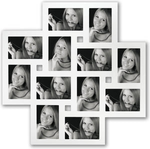 Zep - multi fotolijst milano wit voor 12 foto's 10x15 afmeting 59,5x60 - mf104
