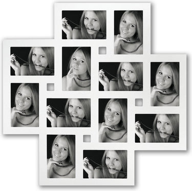 Zep - multi fotolijst milano wit voor 12 foto's 10x15 afmeting 59,5x60 - mf104