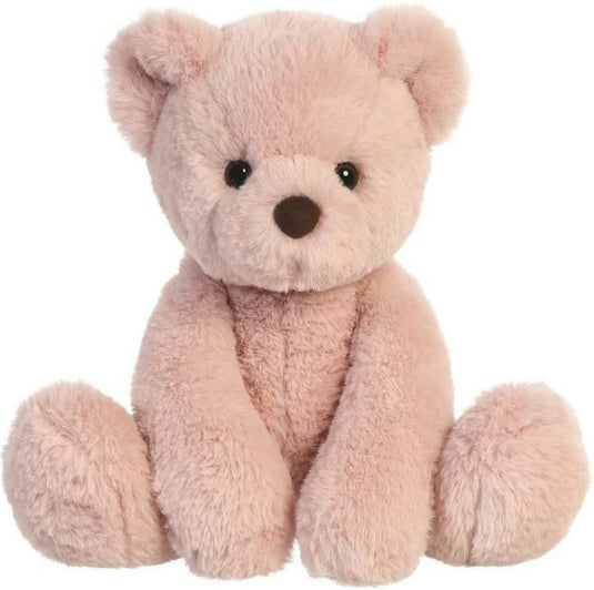 Aurora pluche teddybeer - eco nation - roze - 28 cm - bosdieren thema