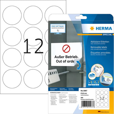 Merkloos sans marque herma 5067 etiketten movable a4 ø60 rond