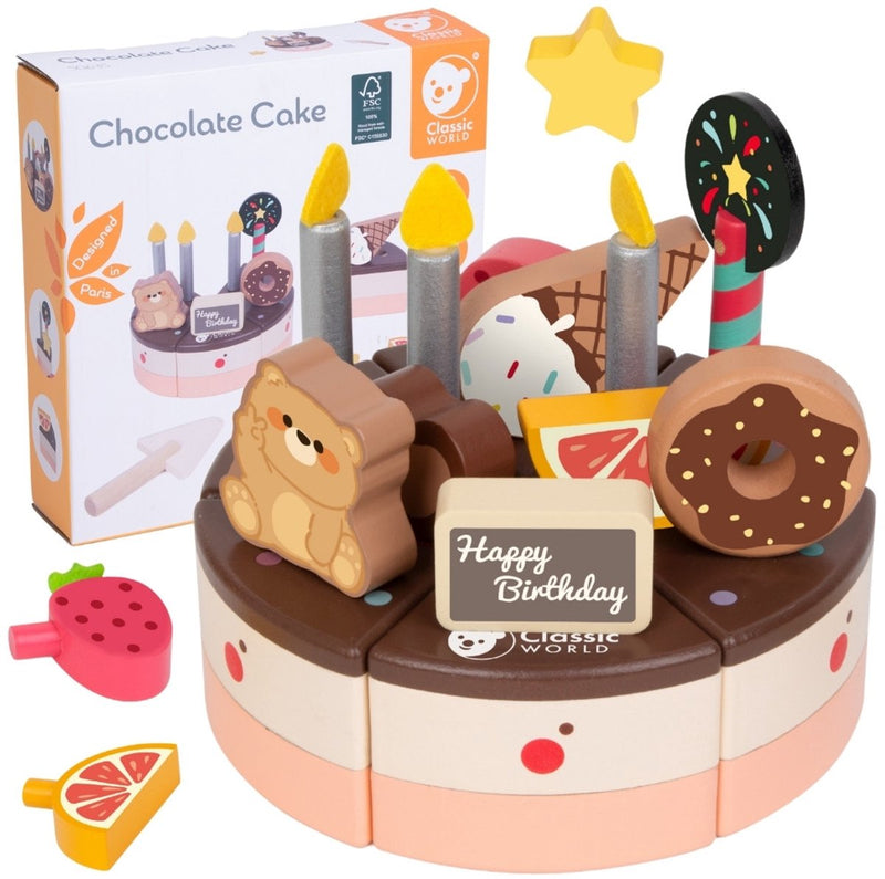Load image into Gallery viewer, Classic world houten chocolade taart
