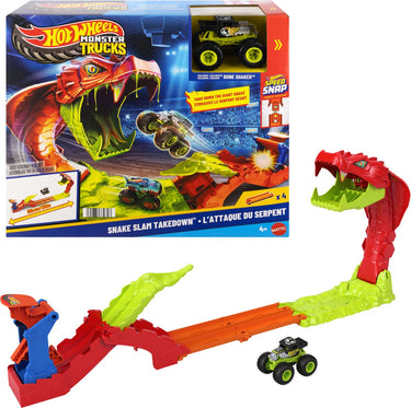 Hot wheels monstertrucks - sla de slang knock-out speelset