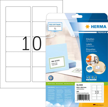 Herma 5028 printeretiket wit zelfklevend printerlabel