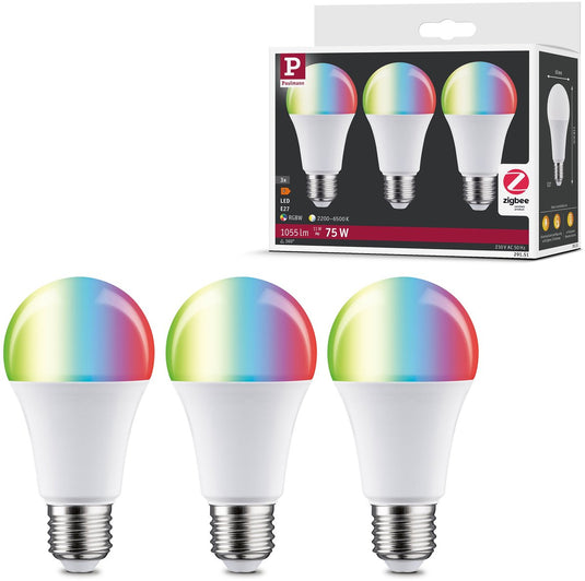 Paulmann standaard 230 v smart home zigbee 3.0 led-gloeilamp e27 3x1055lm 3x11w rgbw+ dimbaar mat