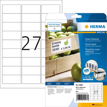 Merkloos sans marque herma 10903 wit zelfklevend printerlabel printeretiket