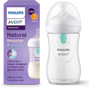 Philips avent natural response babyfles 260ml – flow 3 - anti-koliek- 1 fles - scy673 01