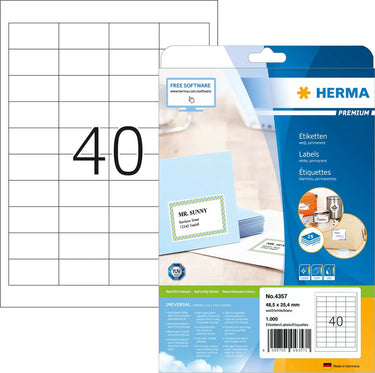 Herma etiketten wit 48.5x25.4 premium a4 1000 st.