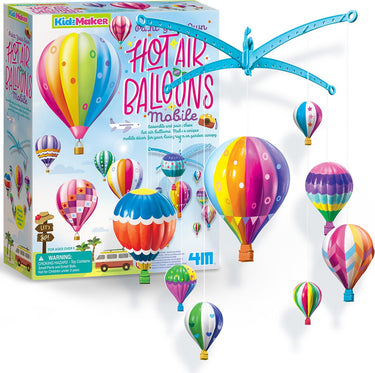 4m knutselen - verf je eigen luchtballon mobiel - creatief speelgoed - stickers en verf - hobbypakket - kidzmaker - 5 jaar