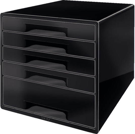 Leitz desk cube - 5 laden - zwart