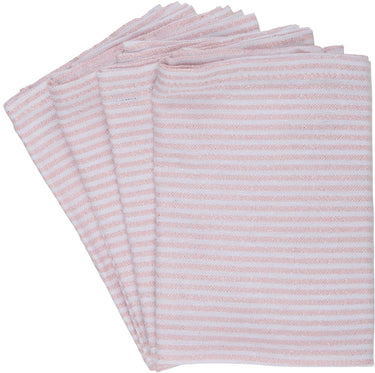 Arti casa servetten set van 4 - 35 x 35 cm - herbruikbaar - katoen polyester - gestreept roze