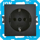 Ion industries stopcontact met randaarde - v1 j1 mat zwart (10.100.020) - wandcontactdoos