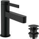 Hansgrohe finoris - wastafelmengkraan - met afvoerplug - 100mm - mat zwart