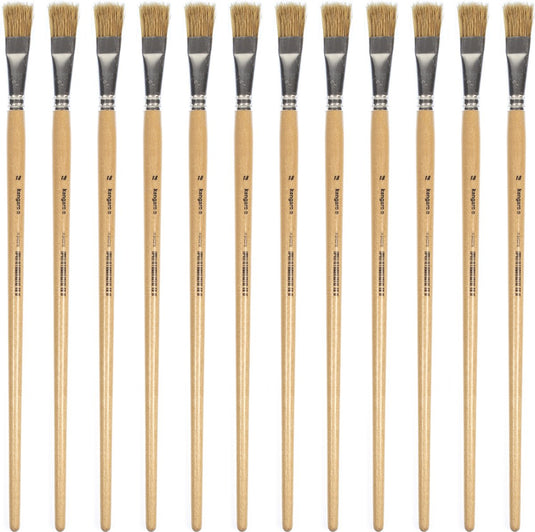 Kangaro lyonse penseel nr 18 - gelakt hout - doos a 12 stuks - k-840218