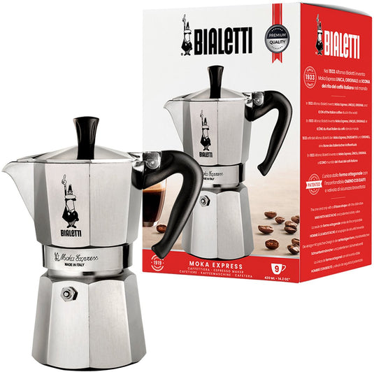 Bialetti moka express - percolator - 9 kops - aluminium