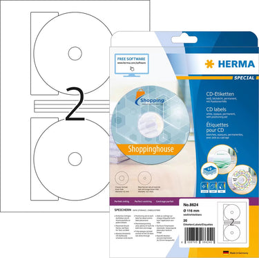 Merkloos sans marque herma 8624 wit zelfklevend printerlabel printeretiket