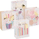 Edco verjaardag cadeautas - ca. 32x26x12 cm - cadeautas happy birthday - geschenk tas verjaardag met handvatten - cadeauverpakking voor verjaardag cadeaus - assorti design - 1 willekeurige tas