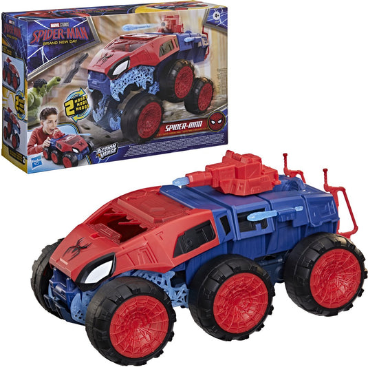 Hasbro marvel spider-man - brand new day 2-in-1 super chompin' tank - speelgoedvoertuig en actiefiguur