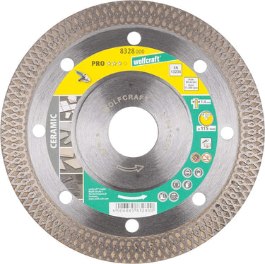 Wolfcraft - diamantdoorslijpschijf 115mm - pro ceramic turbo voor haakse slijpers - 8328000