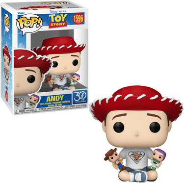 Funko pop! toy story 30th anniversary - andy w woody buzz #1596