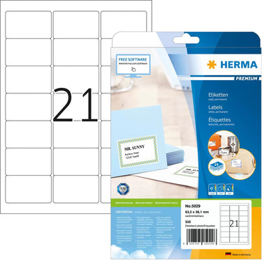 Herma 5029 adreslabels wit