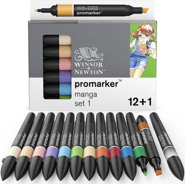 Winsor newton 0290139 promarker™ 12+1 manga expansion 1 | professionele layoutmarkers alcoholmarkers