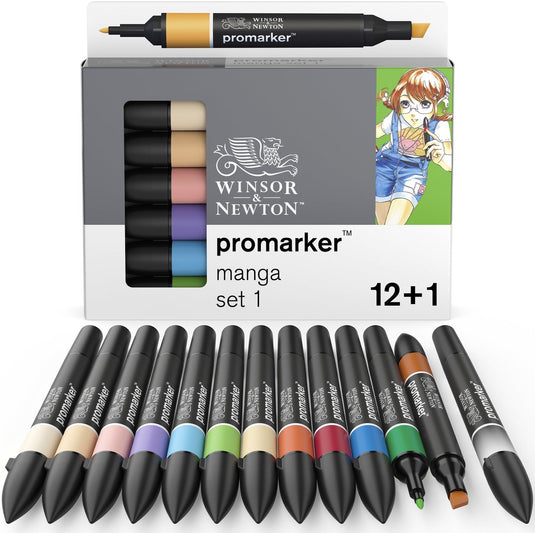 Winsor newton 0290139 promarker™ 12+1 manga expansion 1 | professionele layoutmarkers alcoholmarkers
