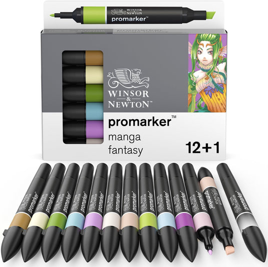 Winsor newton 0290142 promarker™ 12+1 manga fantasy | professionele layoutmarkers alcoholmarkers