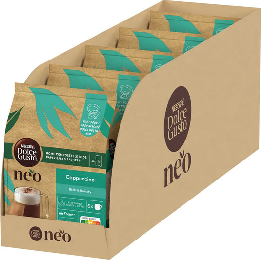 Nescafé dolce gusto neo koffiepads en sachets cappuccino - 5x 6 pads + 6 sachets voor 6 koppen koffie