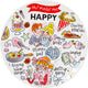 Blond amsterdam , happy - bord 18cm