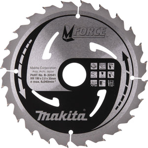 Makita cirkelzaagblad voor hout | mforce | ø 190mm asgat 30mm 24t - b-32041