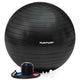 Tunturi anti burst fitness bal met pomp - yoga bal 75 cm - pilates bal - zwangerschapsbal – 220 kg gebruikersgewicht - incl trainingsapp – zwart
