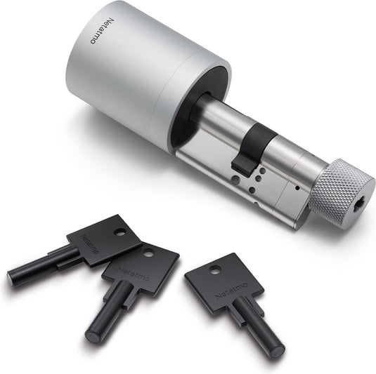 Netatmo elektrisch deurslot - slim deurslot - 3 sleutels - slimme sleutels - nfc-sleutel - toegang delen - apple homekit - silver