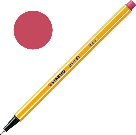 Stabilo point 88 - fineliner 0,4 mm - aardbeien rood - per stuk