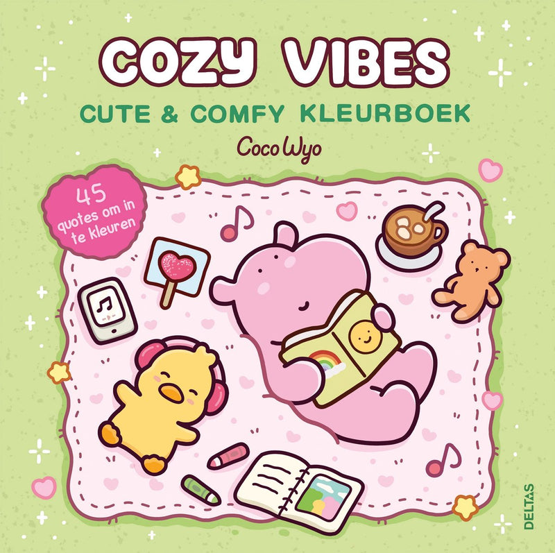 Load image into Gallery viewer, Deltas cozy vibes cute comfy kleurboek coco wyo
