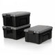 Iris store it all opbergbox - 40l - heavy duty - stapelbaar - kunststof - zwart grijs - set van 3