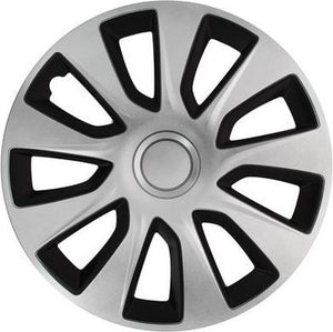 Car plus wieldoppen washington 15 inch abs zilver zwart set van 4
