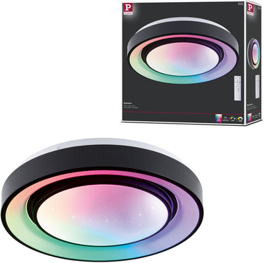 Paulmann led-plafondlamp rainbow met regenboogeffect rgbw+ 750lm 230v 22w dimbaar zwart, wit