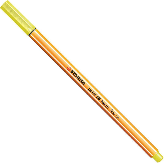 Stabilo point 88 - fineliner 0,4 mm - neon geel - per stuk
