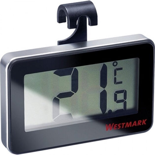Westmark digitale koelkastthermometer, voor het meten van de temperatuur in de kamer of koelkast, kunststof glas, zilver zwart, 52152280