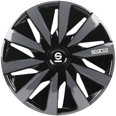 wieldoppen Lazio 16 inch ABS zwart grijs set van 4