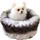 Rosewood ronde hondenmand en kattenmand 40 cm - zachte pluche mand - grijs crème - wasbaar one size