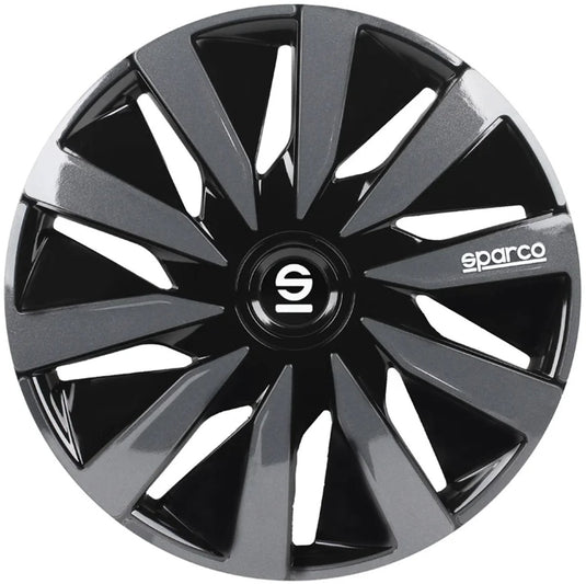 wieldoppen Lazio 15 inch ABS zwart grijs set van 4