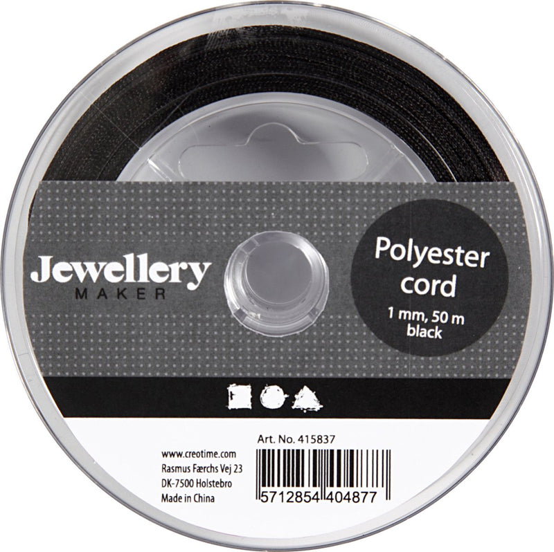 Load image into Gallery viewer, Creativ company polyester koord zwart, 50m
