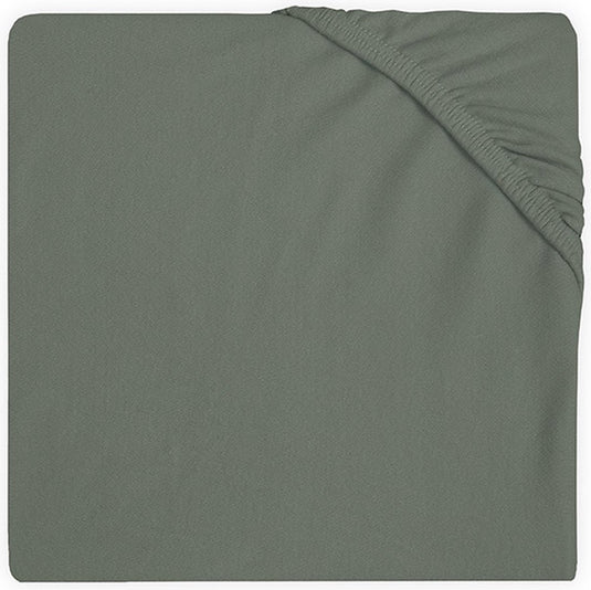 Jollein - baby hoeslaken boxmatras jersey (ash green) - katoen - hoeslaken box - 75x95cm