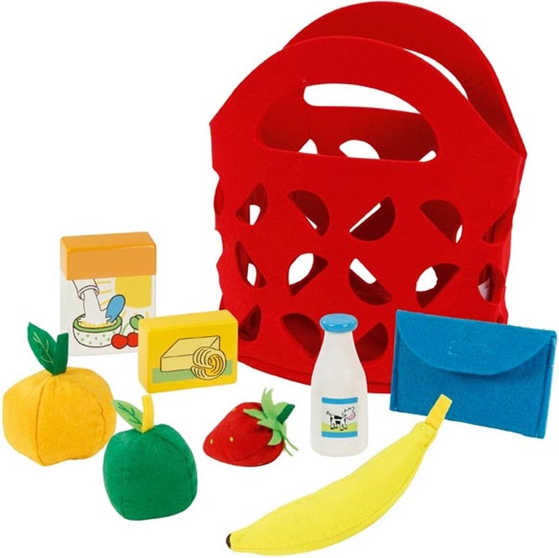 Load image into Gallery viewer, Goki winkeltas met boodschappen vilt, 9dlg.
