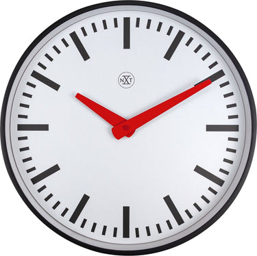 Nextime nxt newcastle – stationsklok – 25 cm – metaal – wit – stille klok