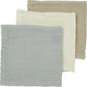 Meyco baby uni monddoekjes - 3-pack - hydrofiel - offwhite light grey sand - 30x30cm