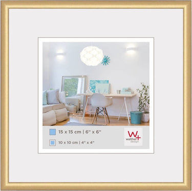 Walther new lifestyle - kunststof lijst - fotoformaat 15x15 cm - goud