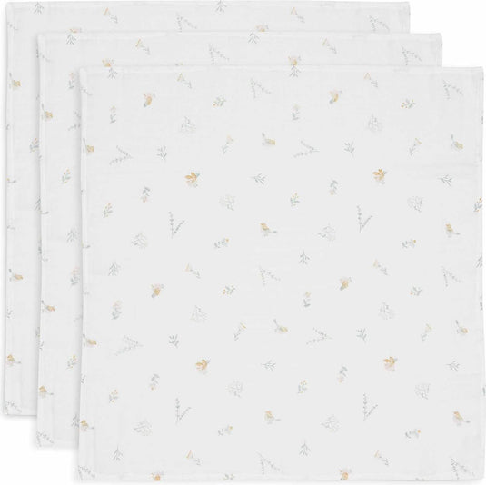 Jollein - hydrofiele doek small 70x70cm - spuugdoekjes - zacht katoen - 3 stuks - lovely birds